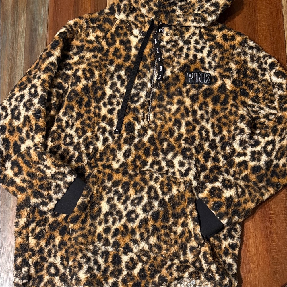 Victoria's Secret Leopard Print Sherpa Hoodie
